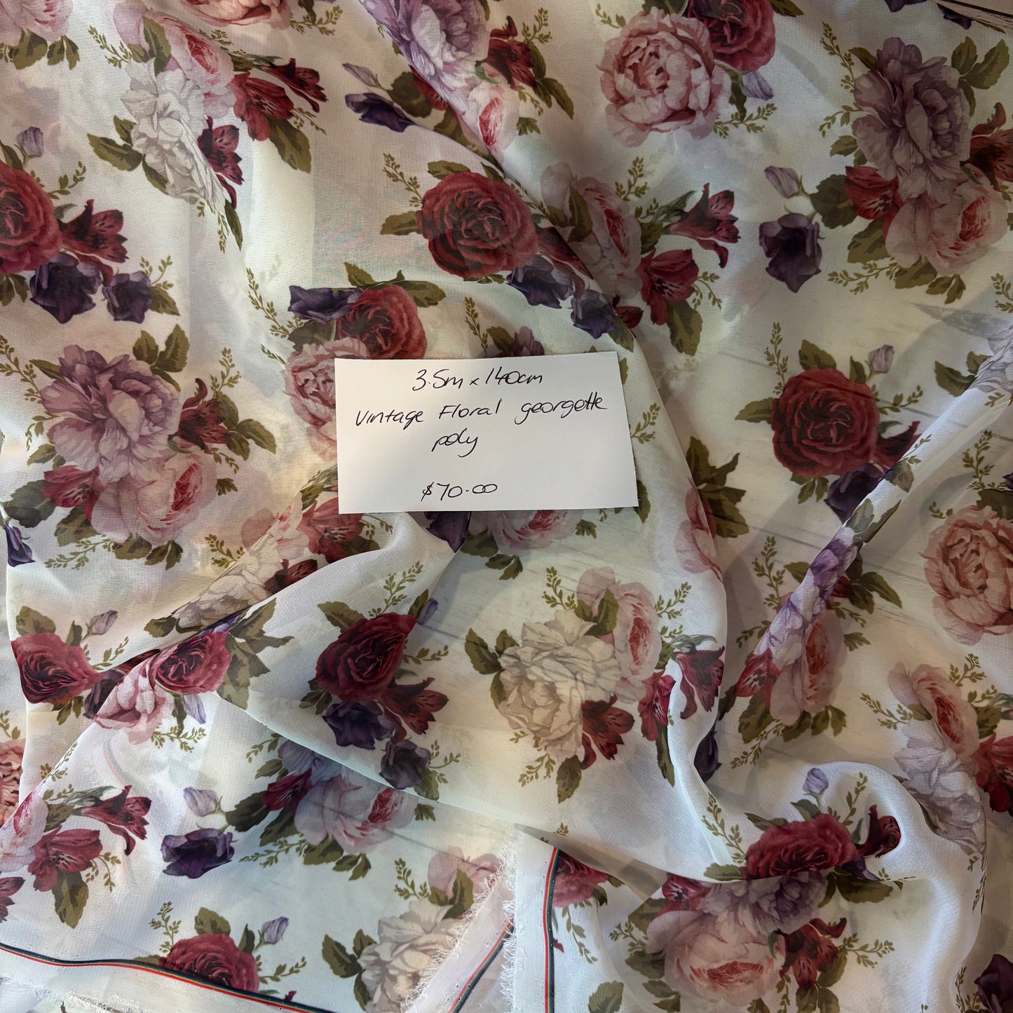 3.5m Vintage Floral Georgette