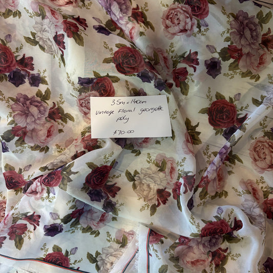 3.5m Vintage Floral Georgette