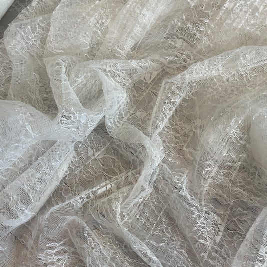Ivory fine pleated lace