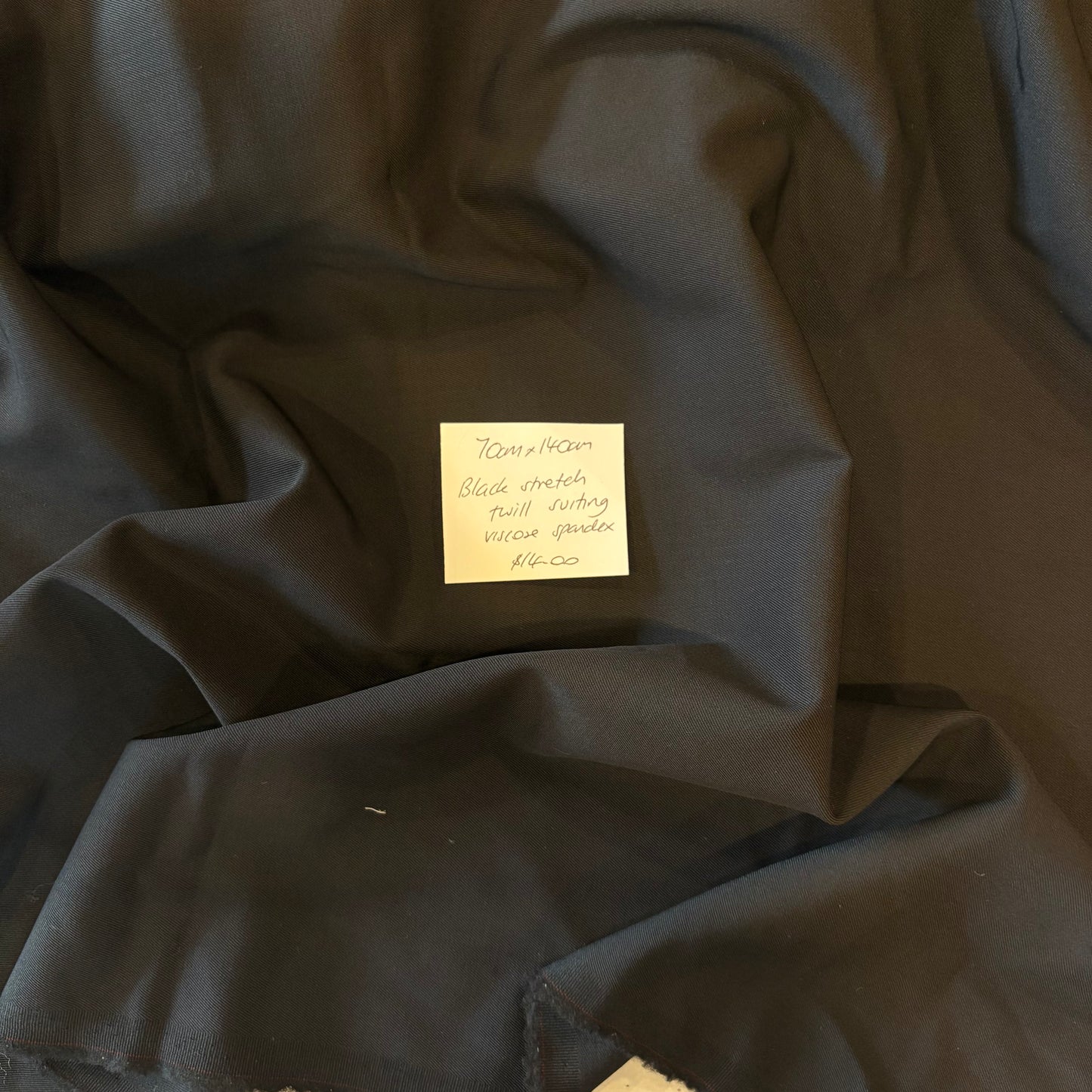 70cm Black Stretch Twill Suiting