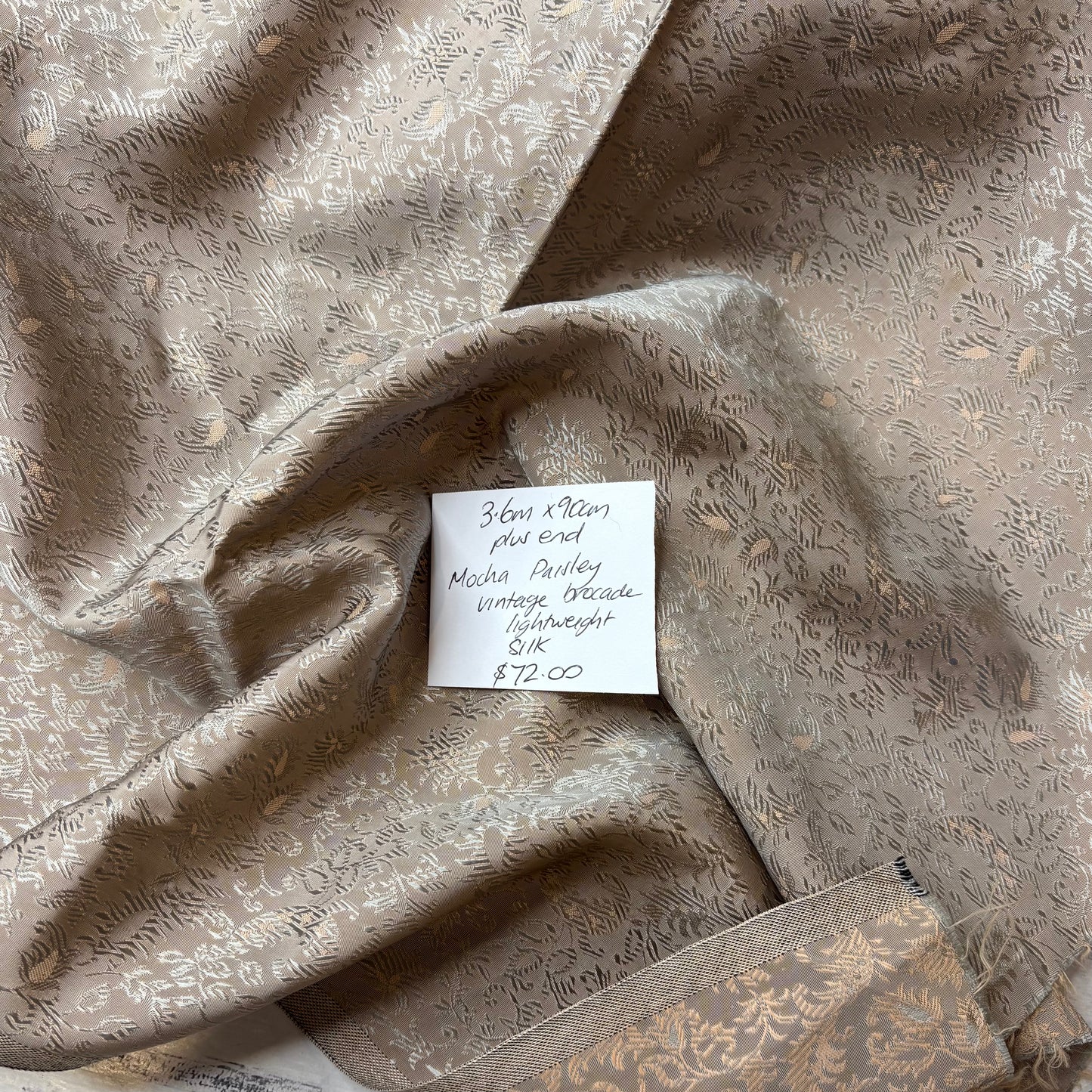 3.6m Mocha Paisley Vintage Brocade