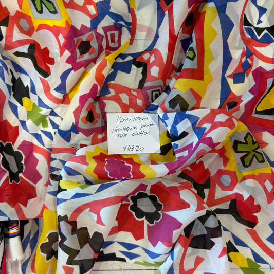 1.2m Harlequin Print Silk Chiffon