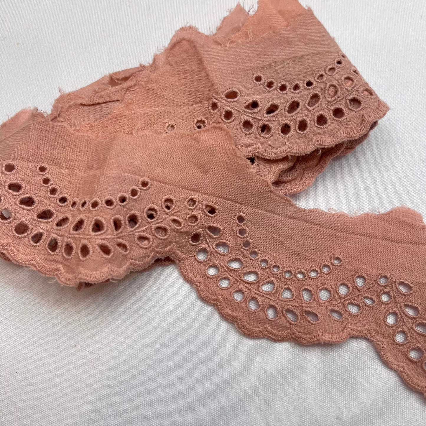 2mtrs ZIMMERMANN Dusty Pink Hand Dyed Broderie Lace