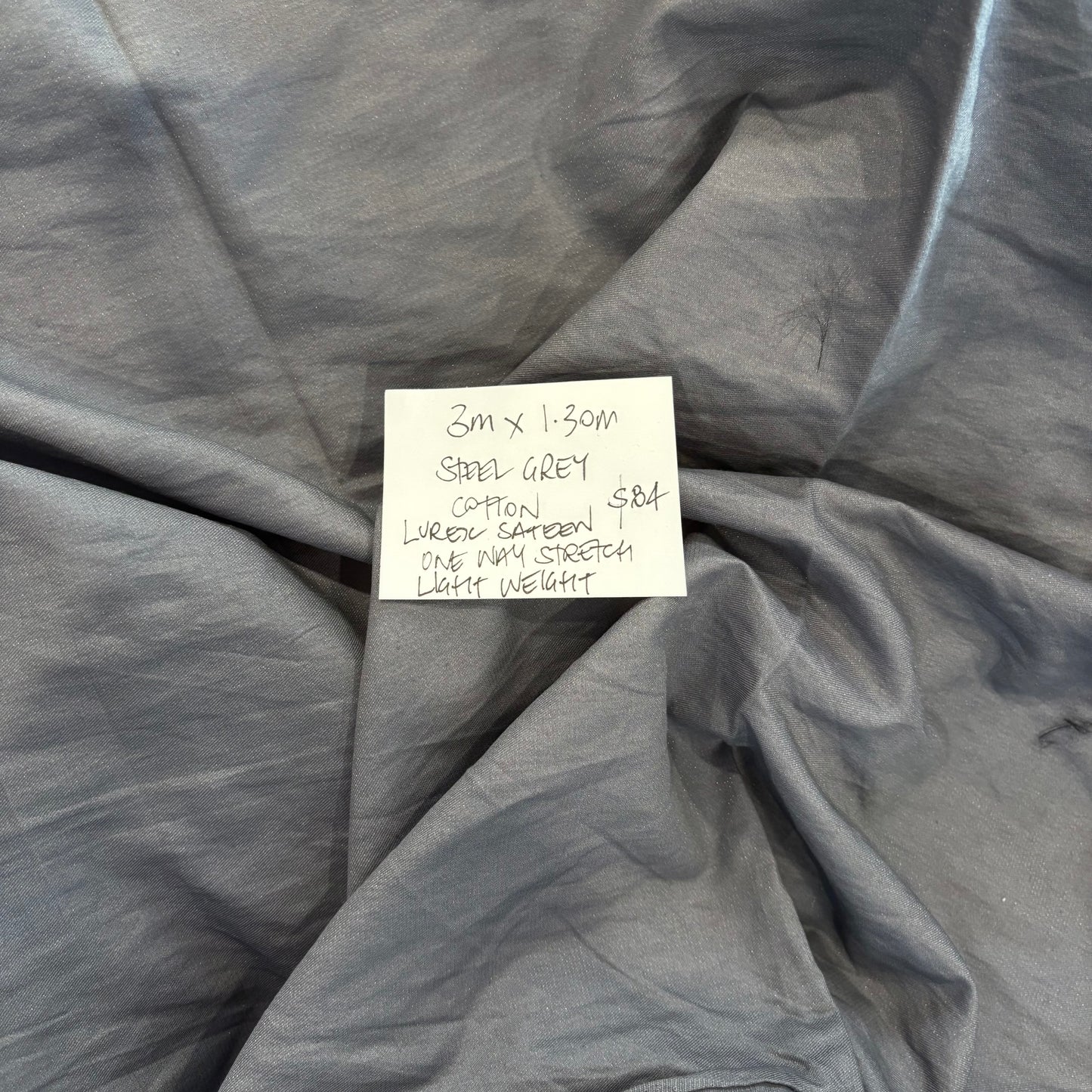 3m Steel Grey Cotton Lurex Sateen