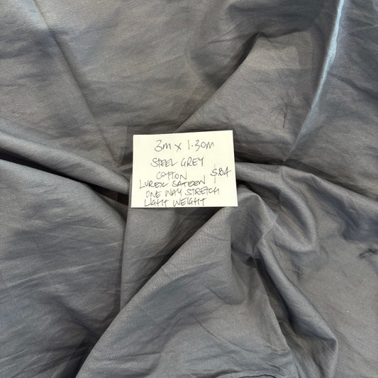 3m Steel Grey Cotton Lurex Sateen