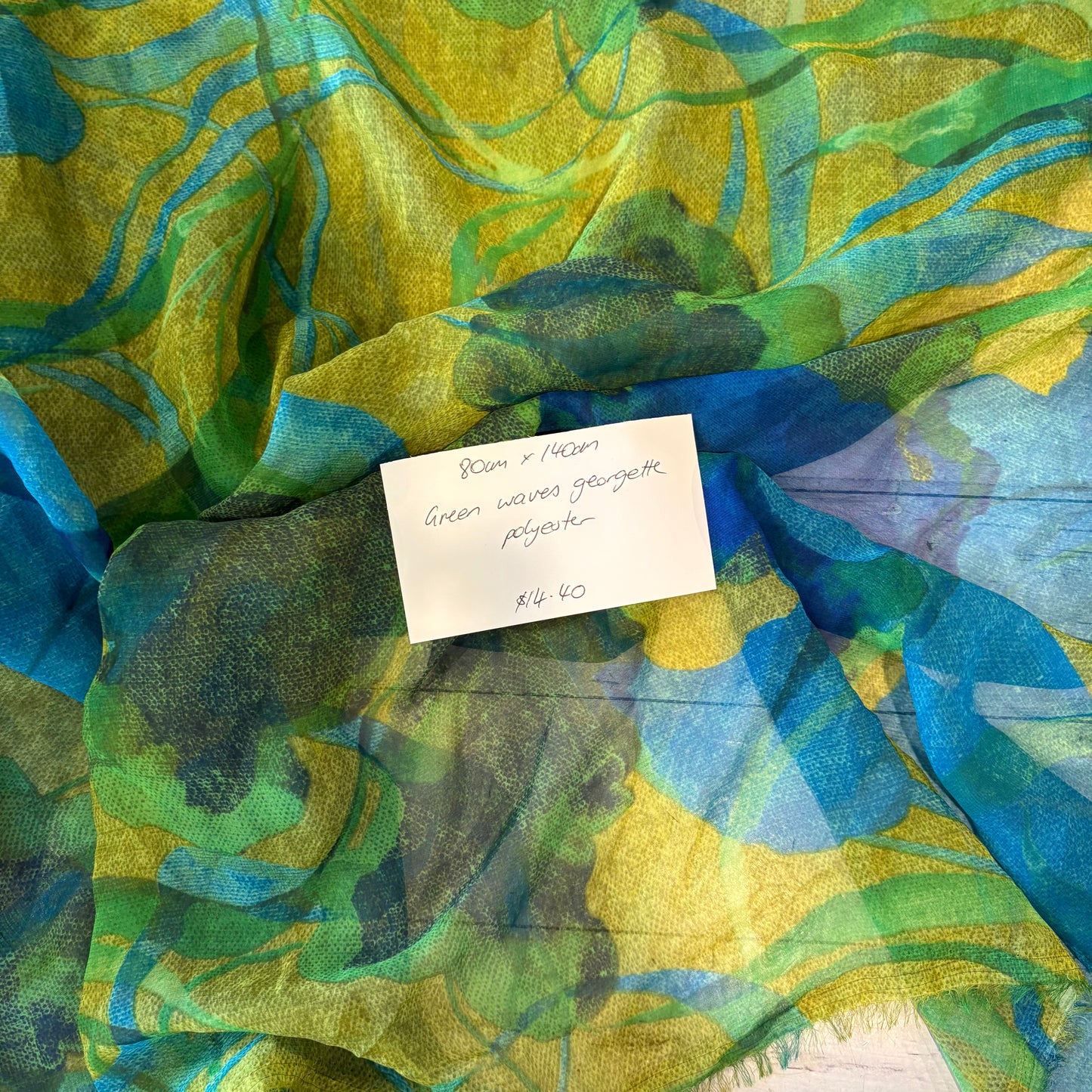 80cm Green Waves Georgette