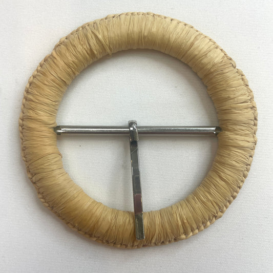 natural raffia buckle