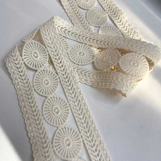 Cartwheels Cream Guipure Lace Trim