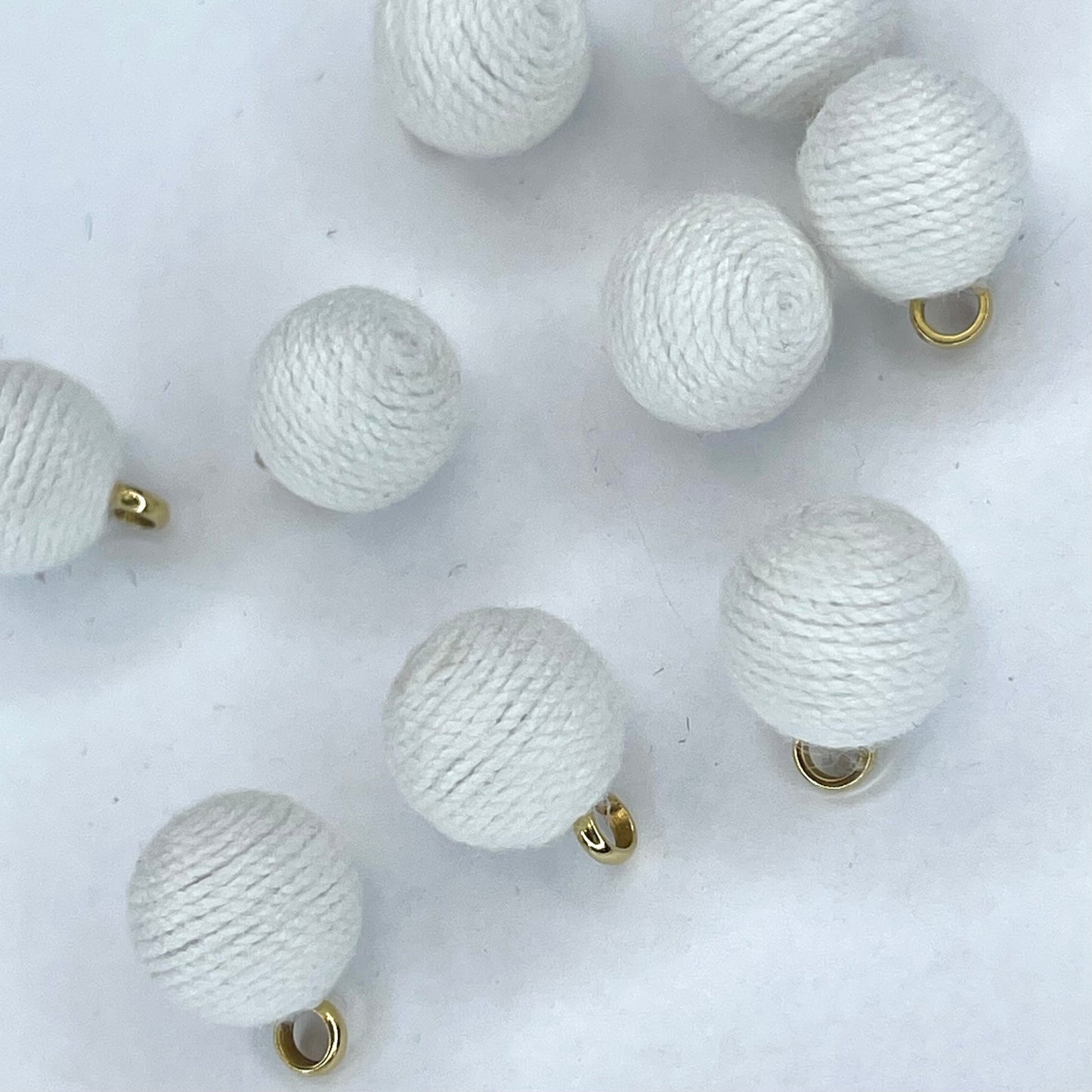 Cotton Corded Bobble Button Ivory