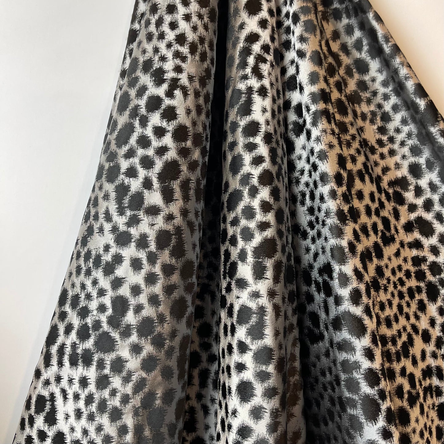 Charcoal leopard silk taffeta