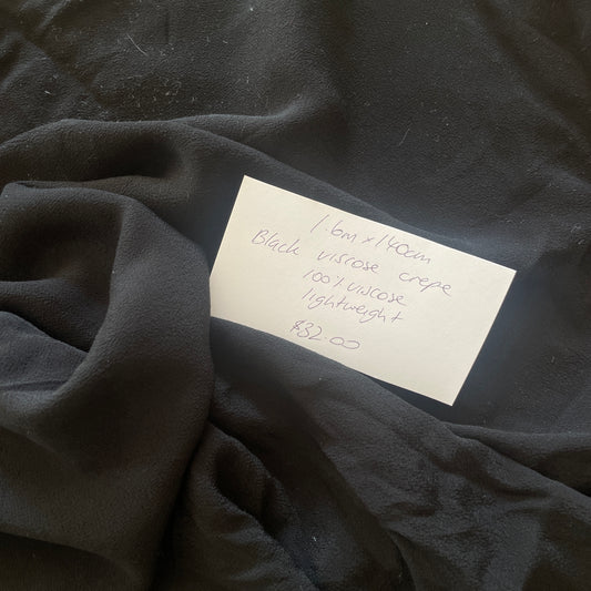 1.6m black viscose crepe