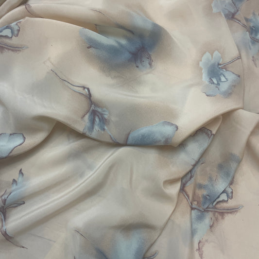 Soft blush flower Silk Crepe de Chine