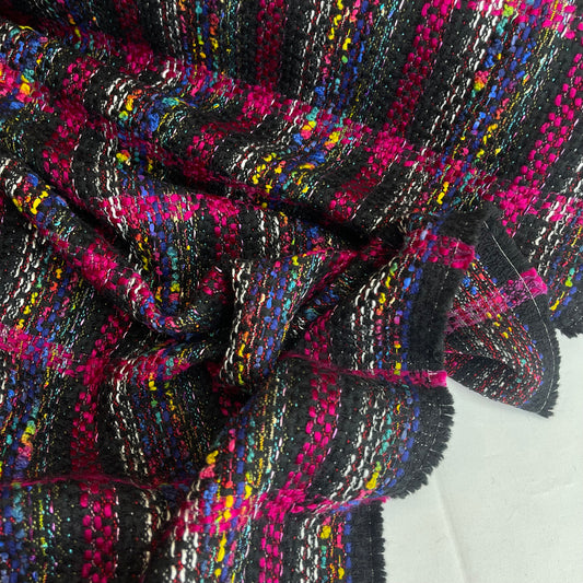 Raspberry rainbow coco Wool Tweed Coating