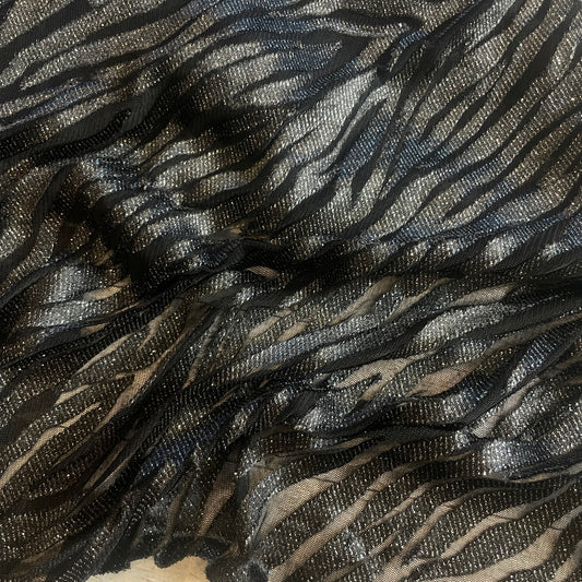 Zebra jacquard lurex mesh