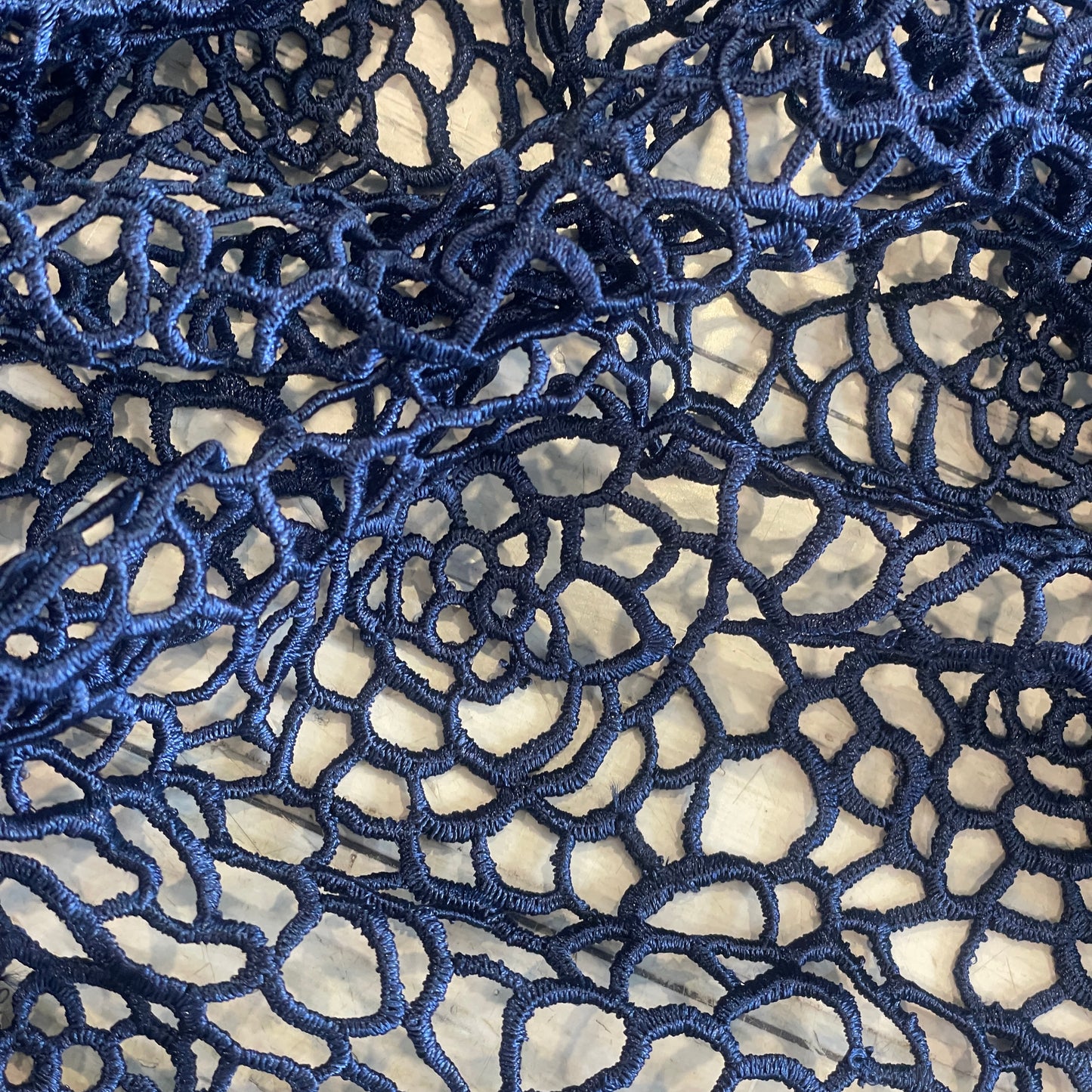 Navy dahlia Guipure Lace