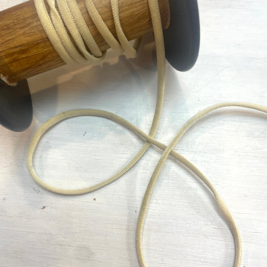 Beige 5mm shoestring strap Elastic