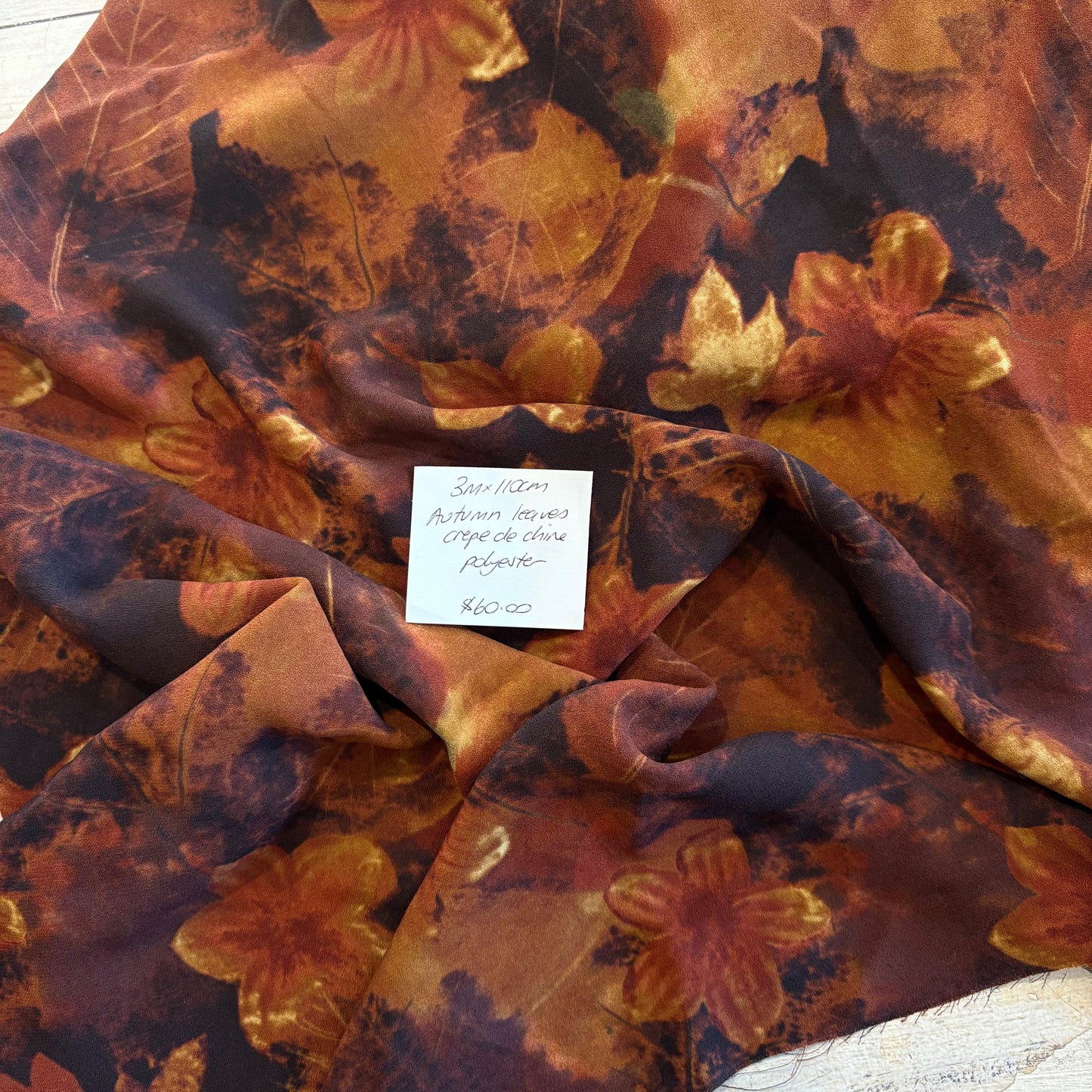 3m Autumn Leaves Crepe De Chine