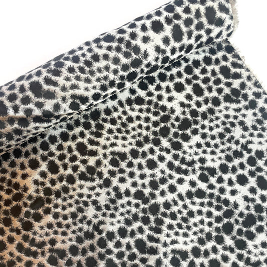 Charcoal leopard silk taffeta