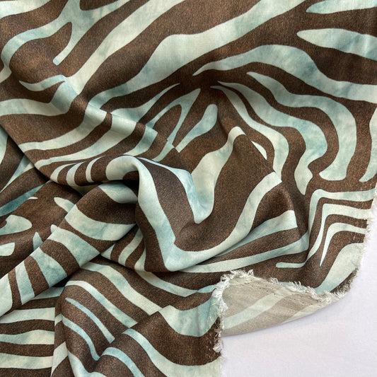 Chocolate zebra Luxury Drape Viscose Satin