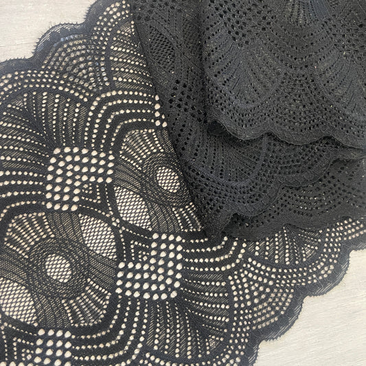 Black deco 18cm  stretch lace