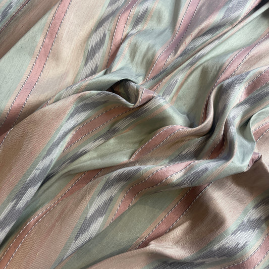 Mexica pastel stripe corded Silk Dupion