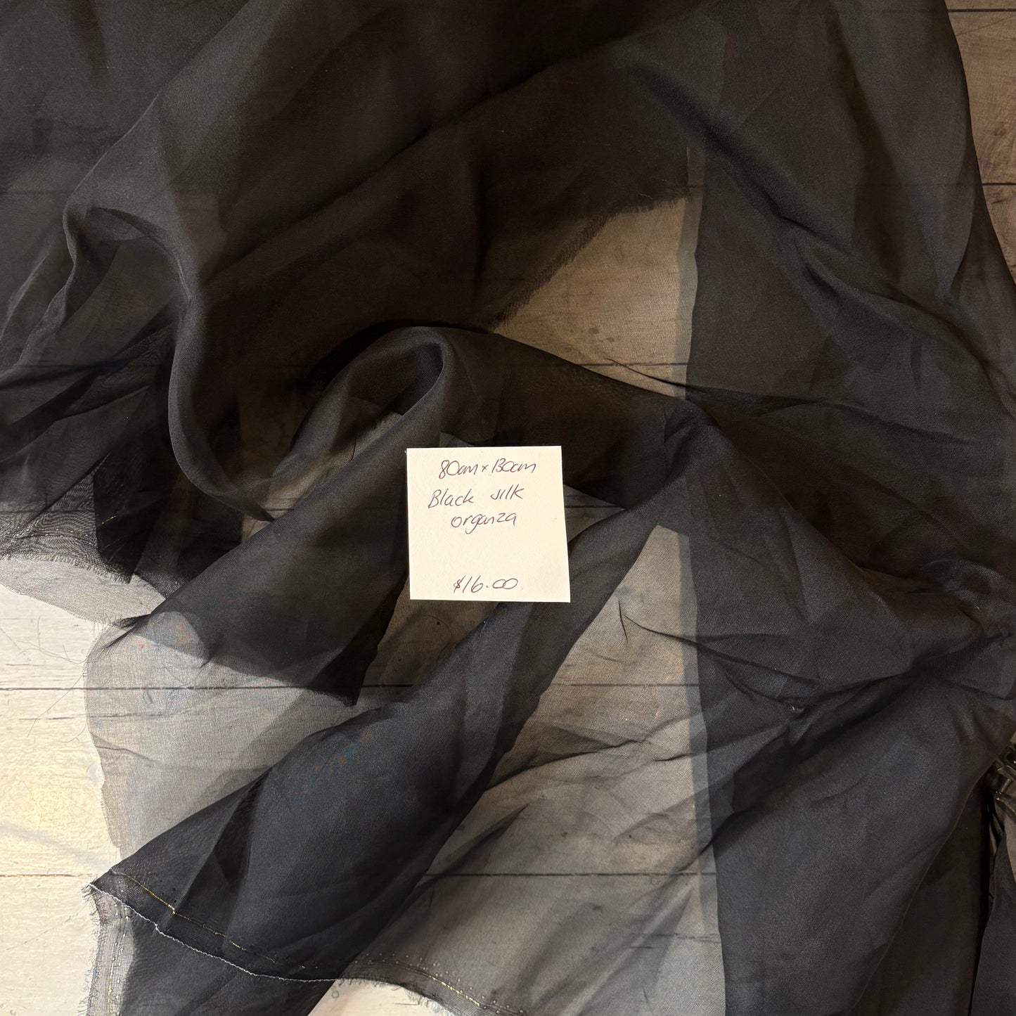 80cm Black Silk Organza