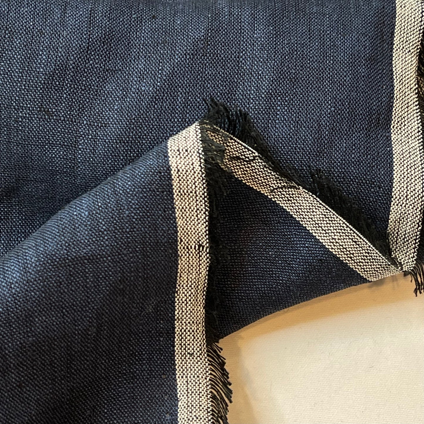 Navy Lightweight Yarn Dyed Linen