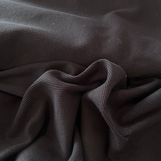 2m black fine rib knit