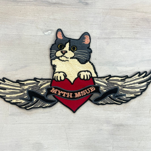 Vintage heart cat Motif