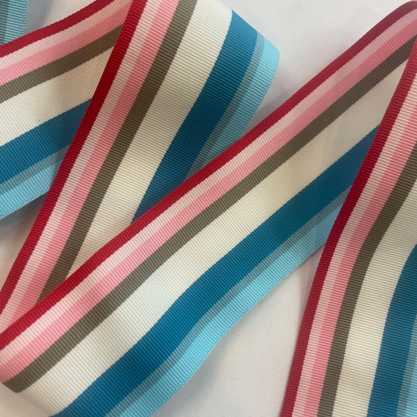 Candyland stripe gros grain ribbon 50mm