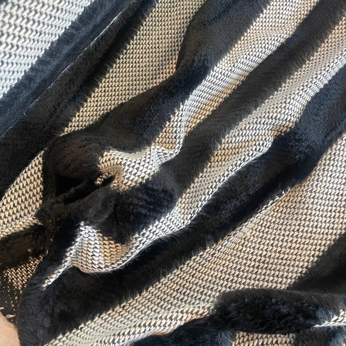 Arlo fur striped cotton knit