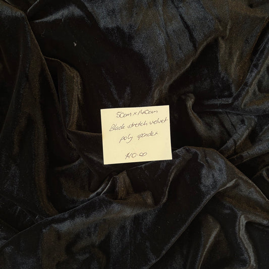 50cm Black Stretch Velvet