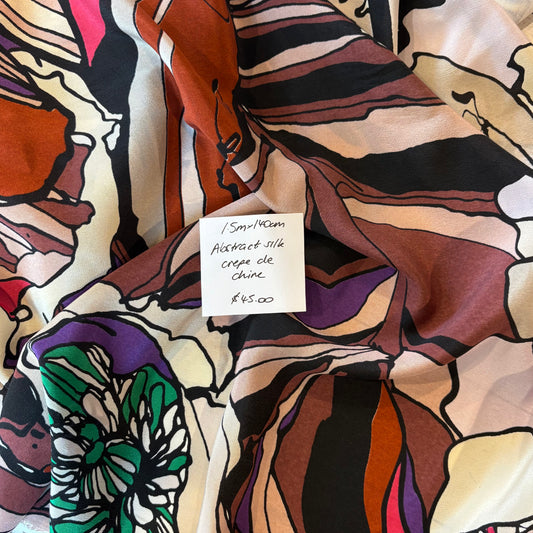 1.5m Abstract Silk Crepe De Chine Nicola Finetti