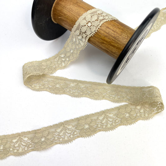 Faded Moss 25mm Stretch Lace