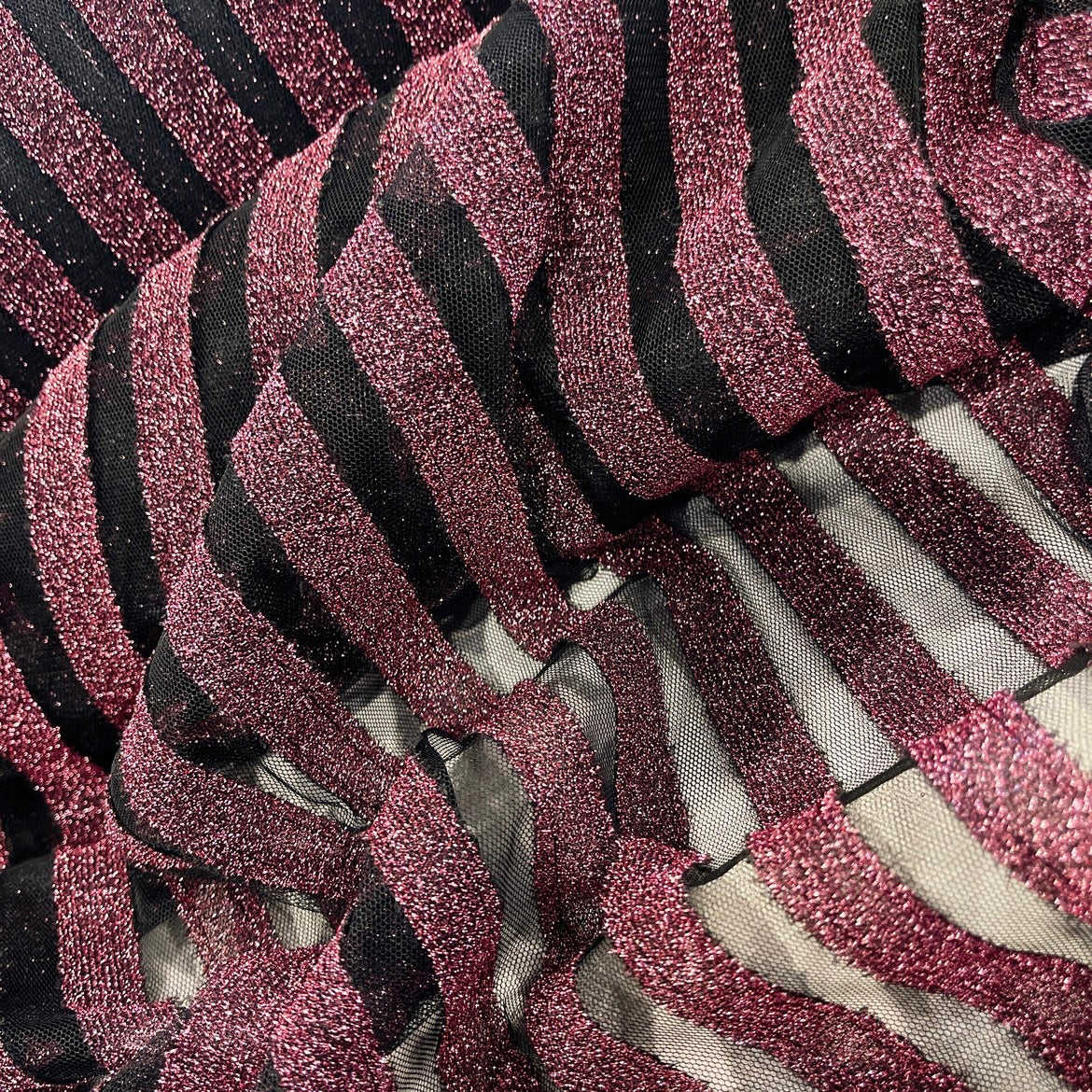 Raspberry shimmer stripes mesh