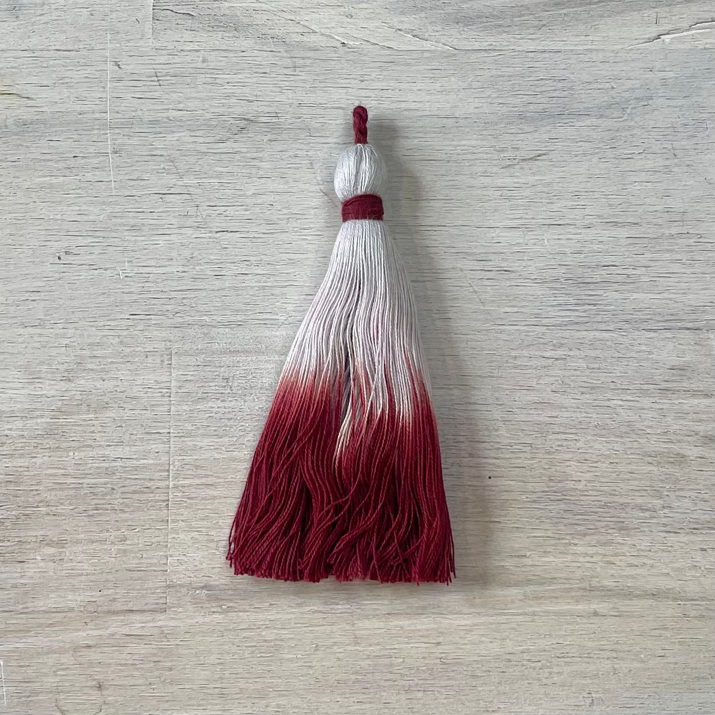 Maroon dip dyed 80mm cotton tassel