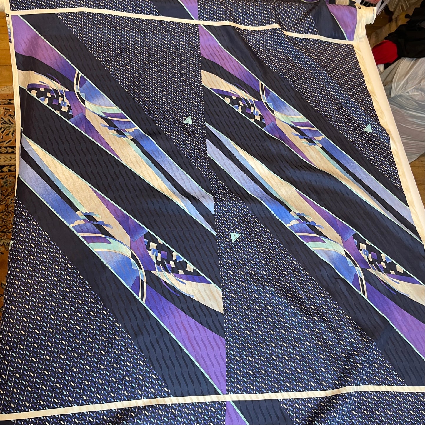 VITALIANO PANCALOI Abstract Silk Scarf Panel