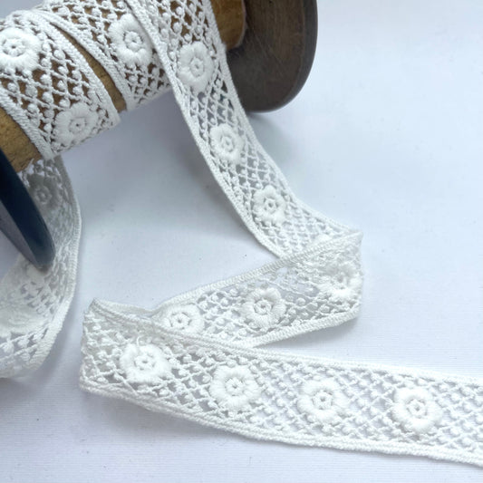 Lucy White 25mm Guipure Insertion Lace