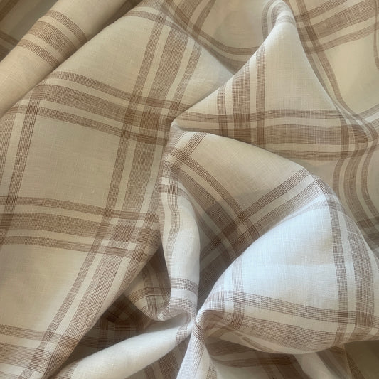 Cognac check linen