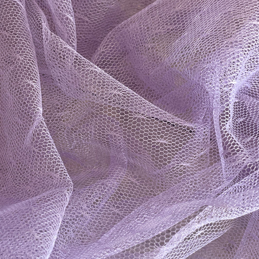 Mauve  fine hail Spotted Tulle