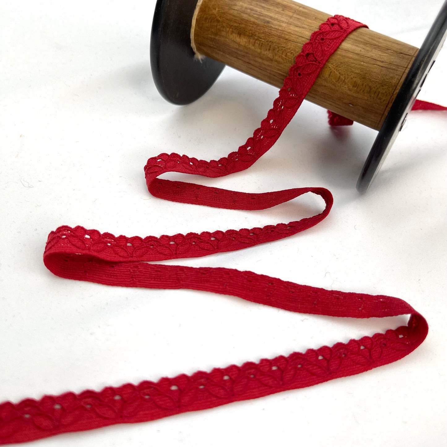 Red Lace Edging 10mm Stretch Lace