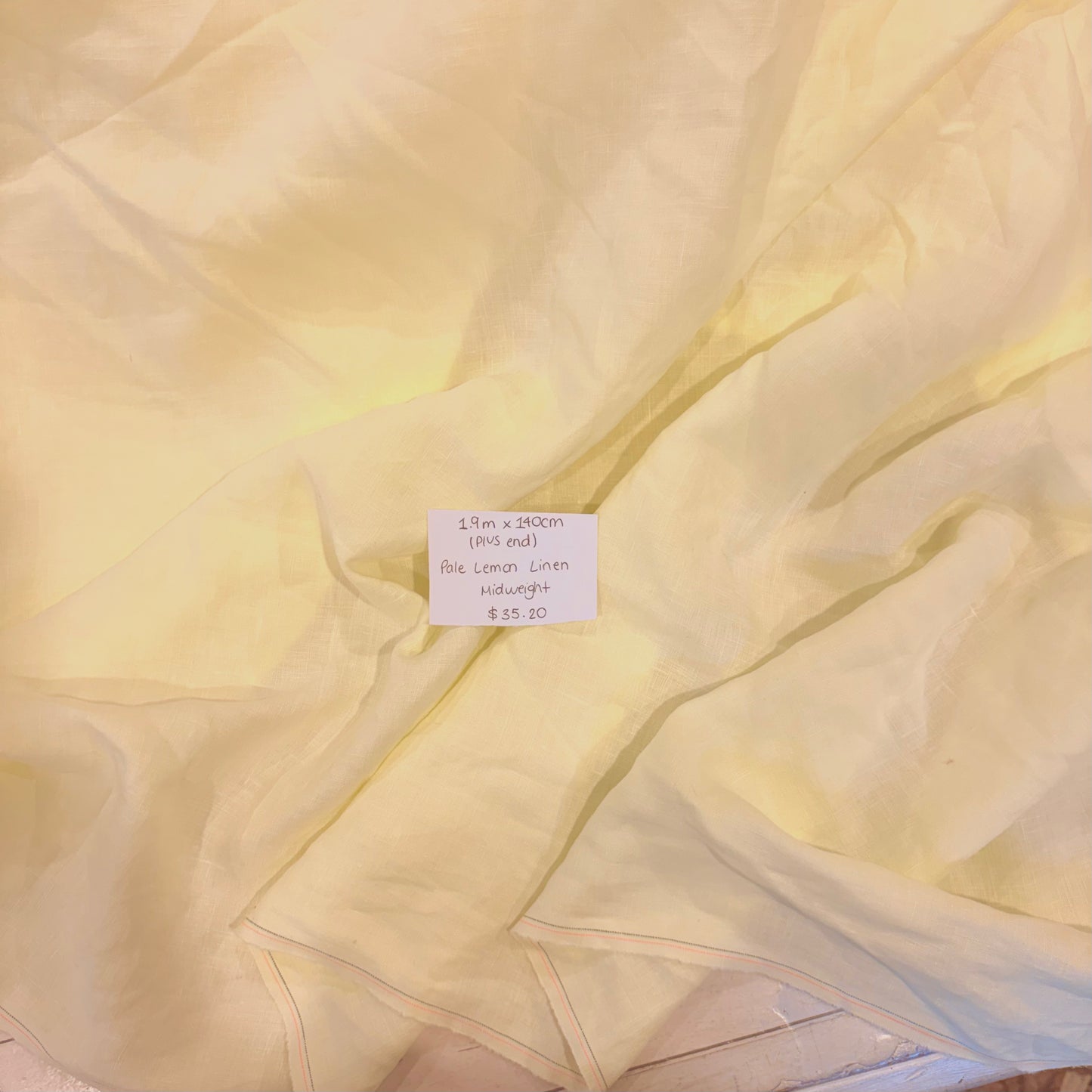 1.9m Pale Lemon Linen