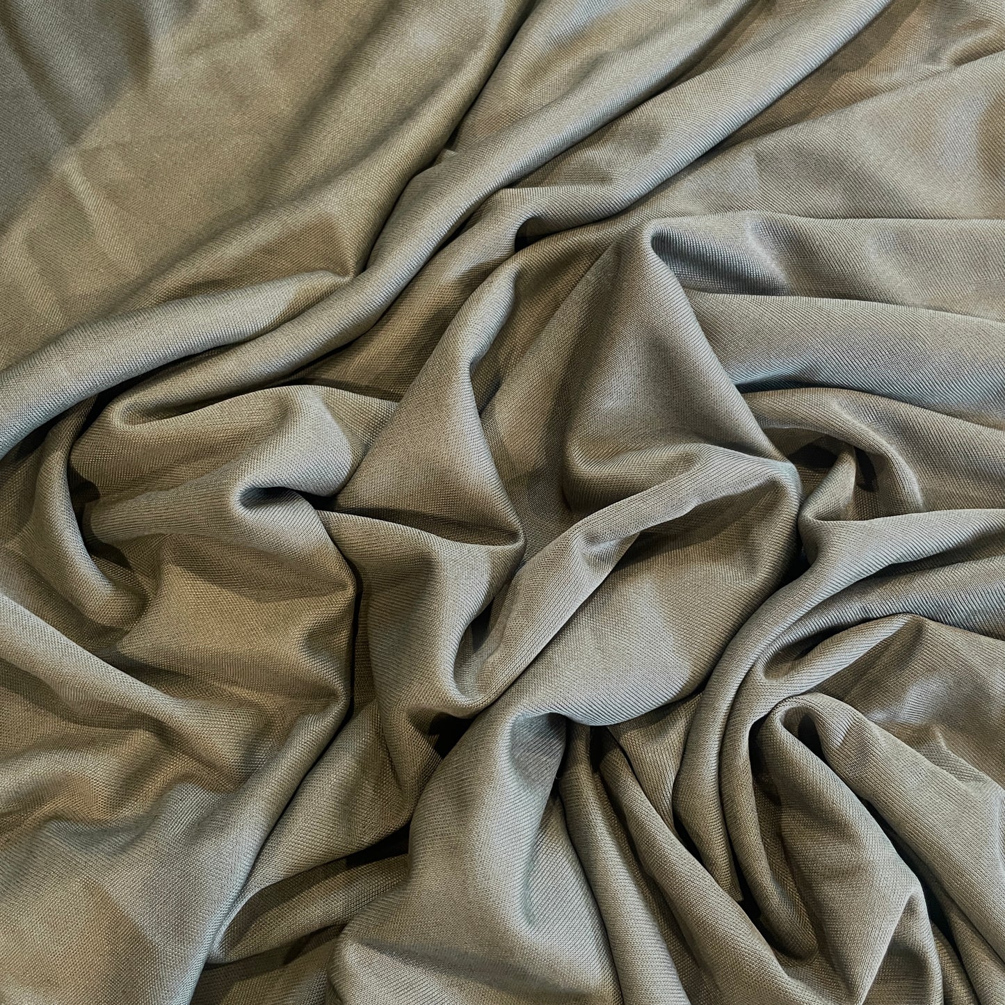 Khaki silk viscose jersey
