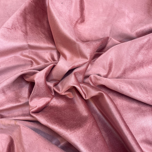 Dusty pink stretch woven velvet