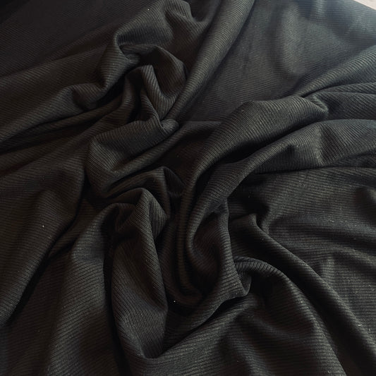 Black super soft cotton lycra rib knit