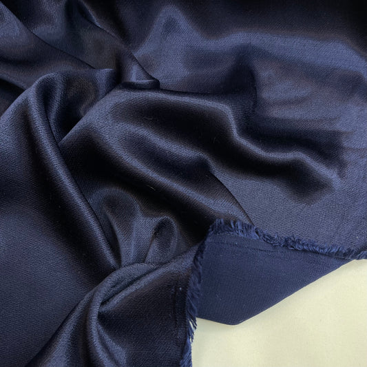 Rich Navy Luxury Drape Viscose Satin