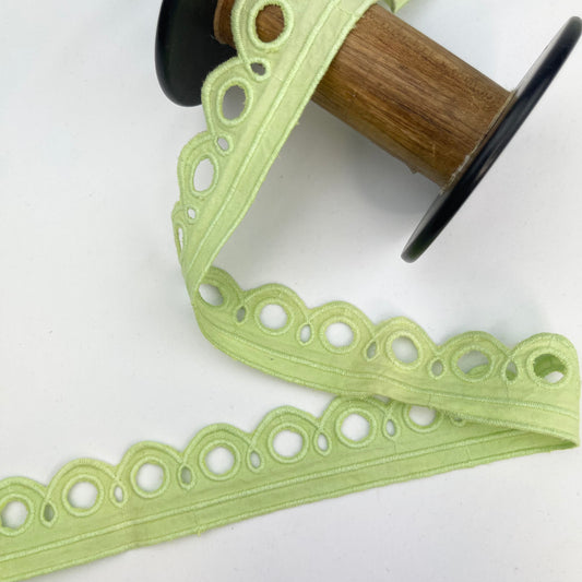 Riviera Lime 37mm Small Edging Broderie Trim