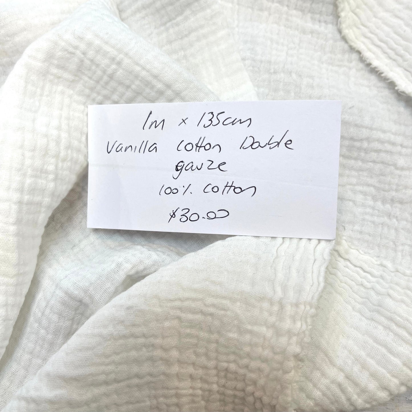 1mtr White Cotton Double Gauze