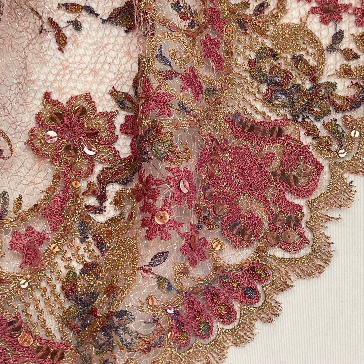 Jewel sunset French Sequin Lace