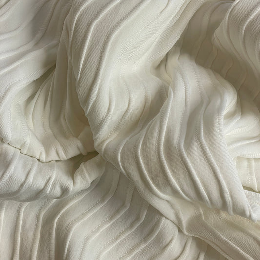 White waves textured jersey